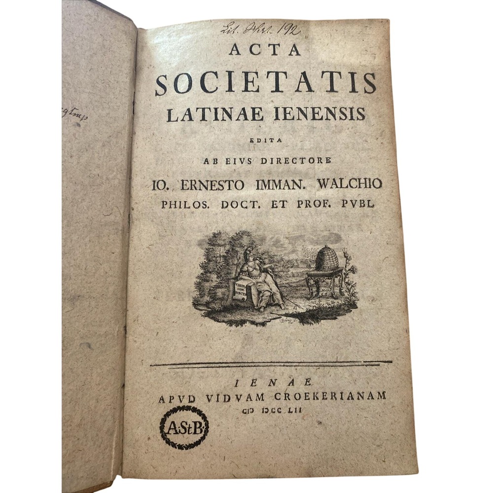 18th Century Acta Societatis Latinae Ienensis‎ Johann Ernst Immanuel Walch 1750s